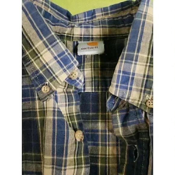 Carhartt Relaxed Fit Plaid Long Sleeve Button Down Shirt XL Nice A43 - Picture 3 of 10